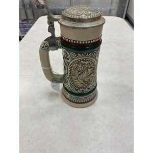 Avon Lidded Beer Stein 1978 Handcrafted in Brazil by Ceramarte Hunting & Fishing